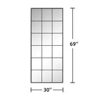 Espejo Rectangular con Marco de Celosía de Hierro Forjado - Negro 176x76x2.7cm