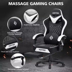 Silla ergonómica Hoffree de piel para juegos y masajes, para oficina, PC, con reposapiés y ajustable