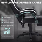 Silla ergonómica Hoffree de piel para juegos y masajes, para oficina, PC, con reposapiés y ajustable