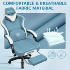 Silla ergonómica Hoffree de piel para juegos y masajes, para oficina, PC, con reposapiés y ajustable