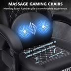 Silla ergonómica Hoffree de piel para juegos y masajes, para oficina, PC, con reposapiés y ajustable
