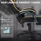 Silla ergonómica Hoffree de piel para juegos y masajes, para oficina, PC, con reposapiés y ajustable