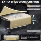 Silla ergonómica Hoffree de piel para juegos y masajes, para oficina, PC, con reposapiés y ajustable