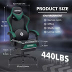 Silla ergonómica Hoffree de piel para juegos y masajes, para oficina, PC, con reposapiés y ajustable