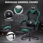 Silla ergonómica Hoffree de piel para juegos y masajes, para oficina, PC, con reposapiés y ajustable