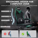 Silla ergonómica Hoffree de piel para juegos y masajes, para oficina, PC, con reposapiés y ajustable