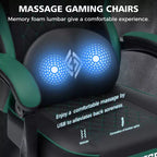 Silla ergonómica Hoffree de piel para juegos y masajes, para oficina, PC, con reposapiés y ajustable