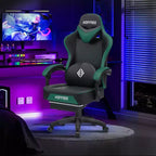 Silla ergonómica Hoffree de piel para juegos y masajes, para oficina, PC, con reposapiés y ajustable