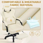 Silla ergonómica Hoffree de piel para juegos y masajes, para oficina, PC, con reposapiés y ajustable