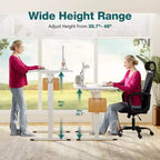 Mesa ergonómica de altura ajustable con soporte metálico en forma de T, estaciones de trabajo de ordenador modernas