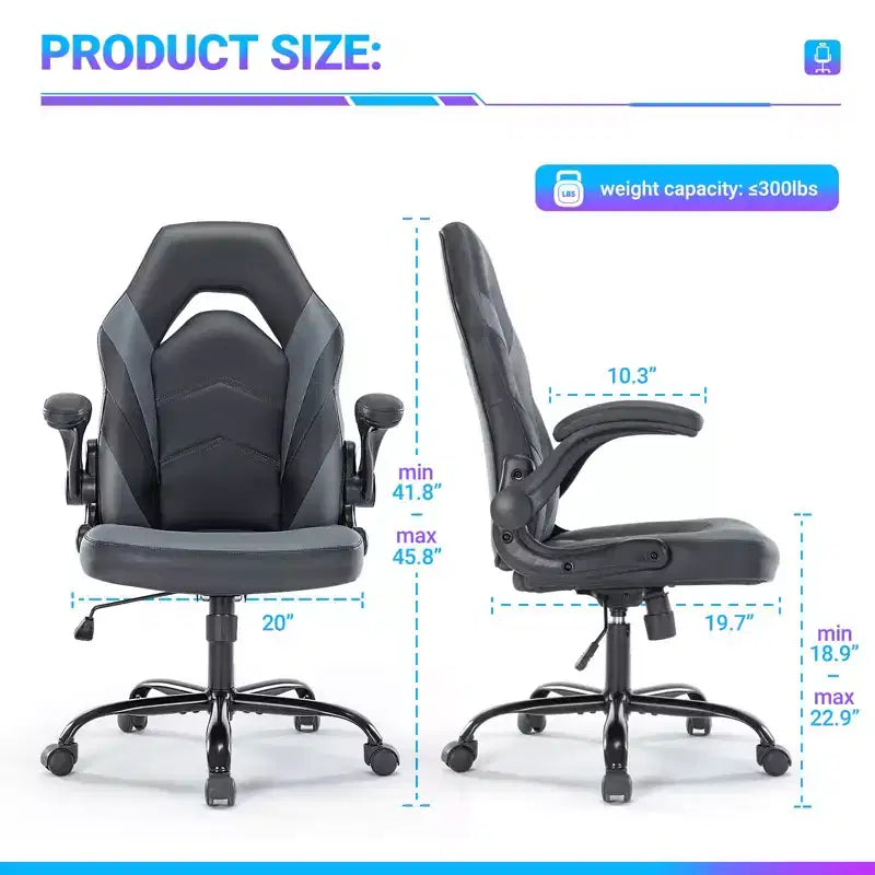 Sillón ergonómico giratorio de oficina de cuero sintético con soporte lumbar, silla de juego para computadora