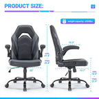 Sillón ergonómico giratorio de oficina de cuero sintético con soporte lumbar, silla de juego para computadora
