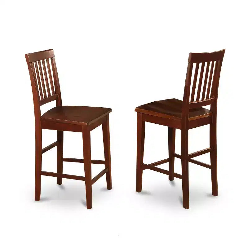 Juego de comedor HomeStock de altura de barra con acabado caoba