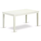 Juego de mesa de comedor moderno HomeStock de 6 piezas, blanco lino