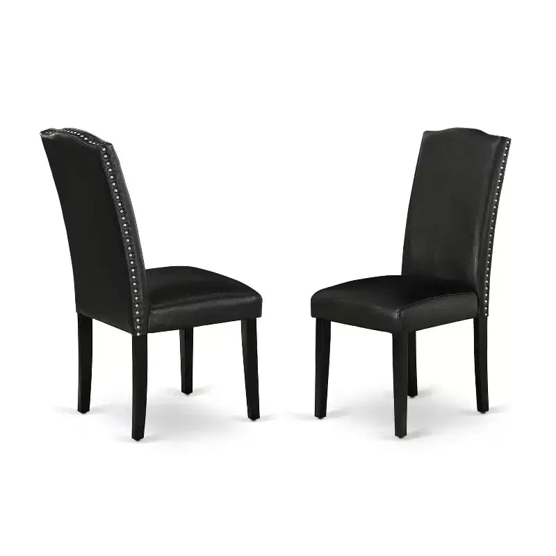 Juego de comedor HomeStock de 7 piezas, moderno, acabado negro