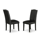 Juego de comedor HomeStock de 7 piezas, moderno, acabado negro
