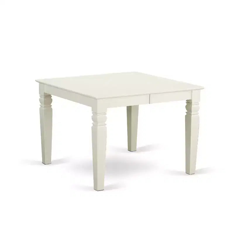 Juego de muebles de comedor HomeStock de 6 piezas, mesa rectangular y sillas, blanco lino