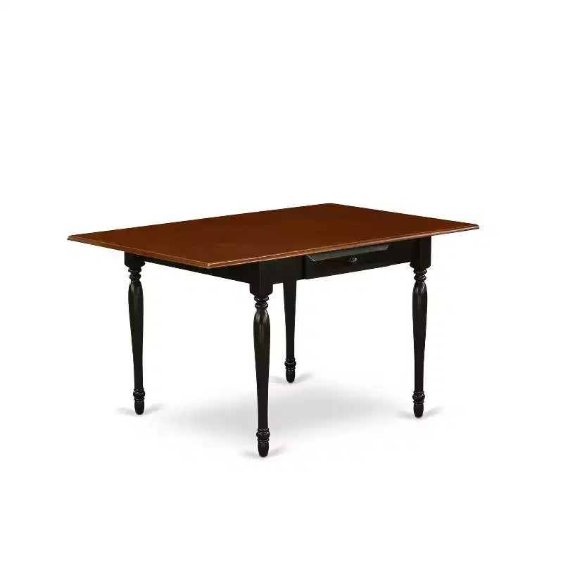 Juego de comedor HomeStock de 5 piezas, mesa rectangular con sillas, negro cereza