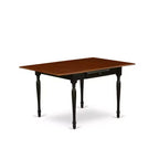 Juego de comedor HomeStock de 5 piezas, mesa rectangular con sillas, negro cereza