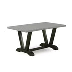 Juego de mesa de comedor rectangular multicolor de 7 piezas HomeStock con sillas de tela de lino