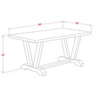 Juego de mesa de comedor rectangular multicolor de 7 piezas HomeStock con sillas de tela de lino