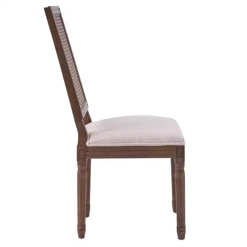 Christopher Knight Home Sillas de comedor tapizadas de madera y mimbre estilo rústico francés Brownell (Juego de 4)