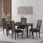 Christopher Knight Home Sillas de comedor tapizadas de madera y mimbre estilo rústico francés Brownell (Juego de 4)