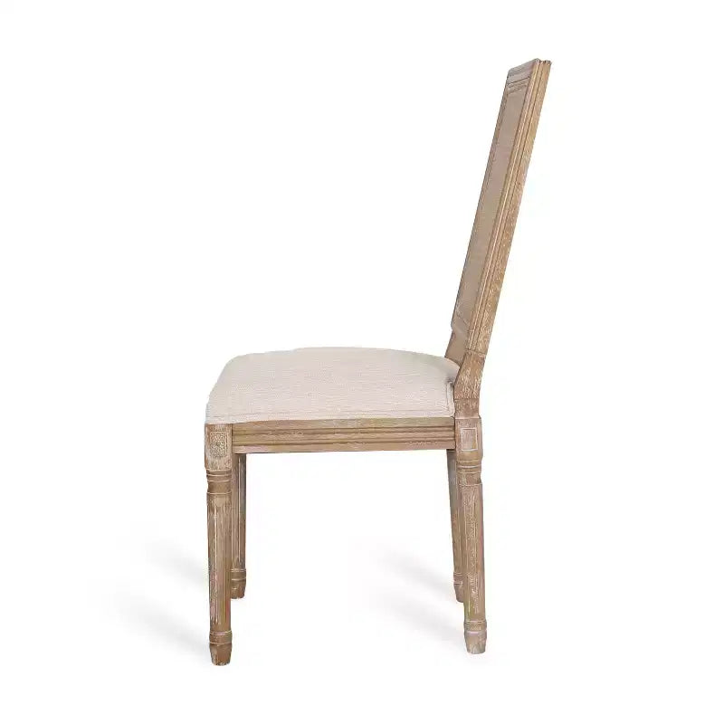 Christopher Knight Home Sillas de comedor tapizadas de madera y mimbre estilo rústico francés Brownell (Juego de 4)