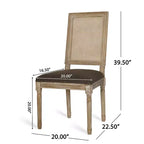 Christopher Knight Home Sillas de comedor tapizadas de madera y mimbre estilo rústico francés Brownell (Juego de 4)