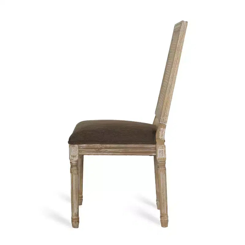 Christopher Knight Home Sillas de comedor tapizadas de madera y mimbre estilo rústico francés Brownell (Juego de 4)
