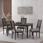 Christopher Knight Home Sillas de comedor tapizadas de madera y mimbre estilo rústico francés Brownell (Juego de 4)