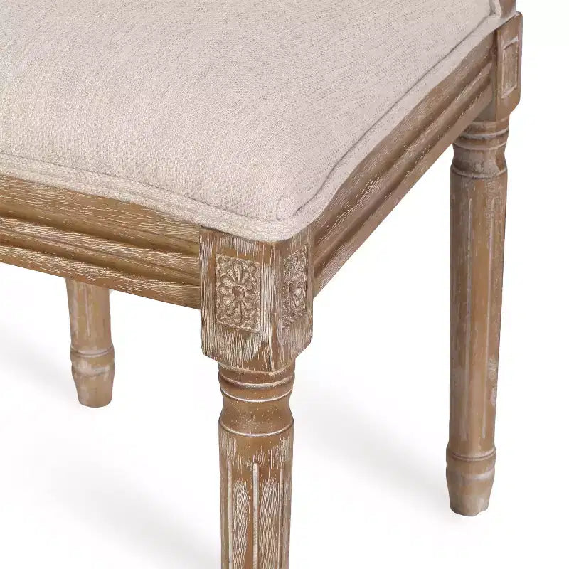 Christopher Knight Home Sillas de comedor tapizadas de madera y mimbre estilo rústico francés Brownell (Juego de 4)