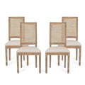 Christopher Knight Home Brownell French Country Wood and Cane Upholstered Dining Chairs (Set of 4)