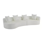 Christopher Knight Home Hailey Sofá seccional curvo moderno tapizado en bouclé de 126" y 5 plazas con almohadas
