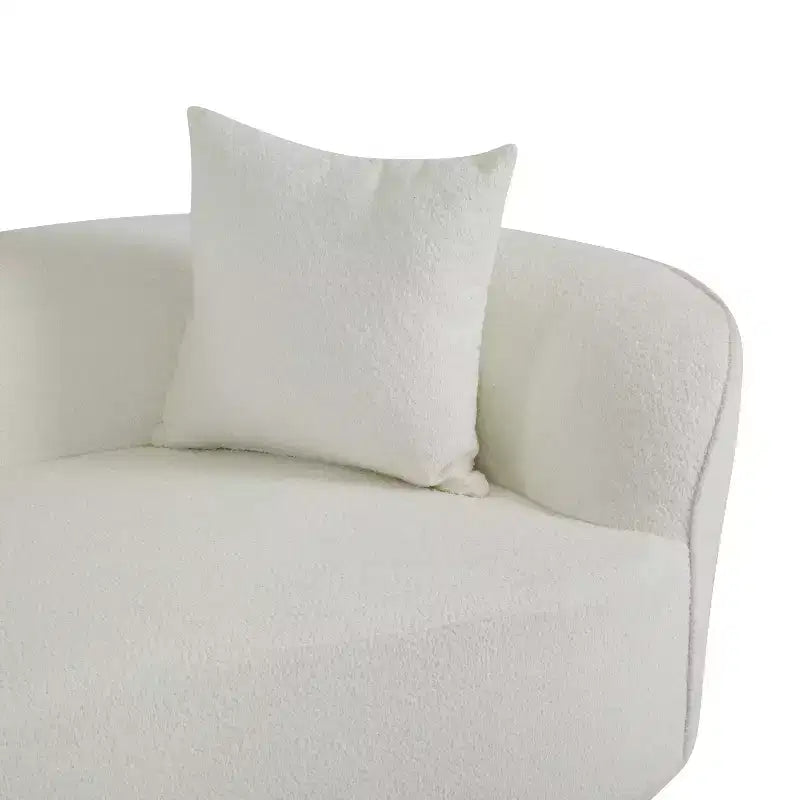 Christopher Knight Home Hailey Sofá seccional curvo moderno tapizado en bouclé de 126" y 5 plazas con almohadas