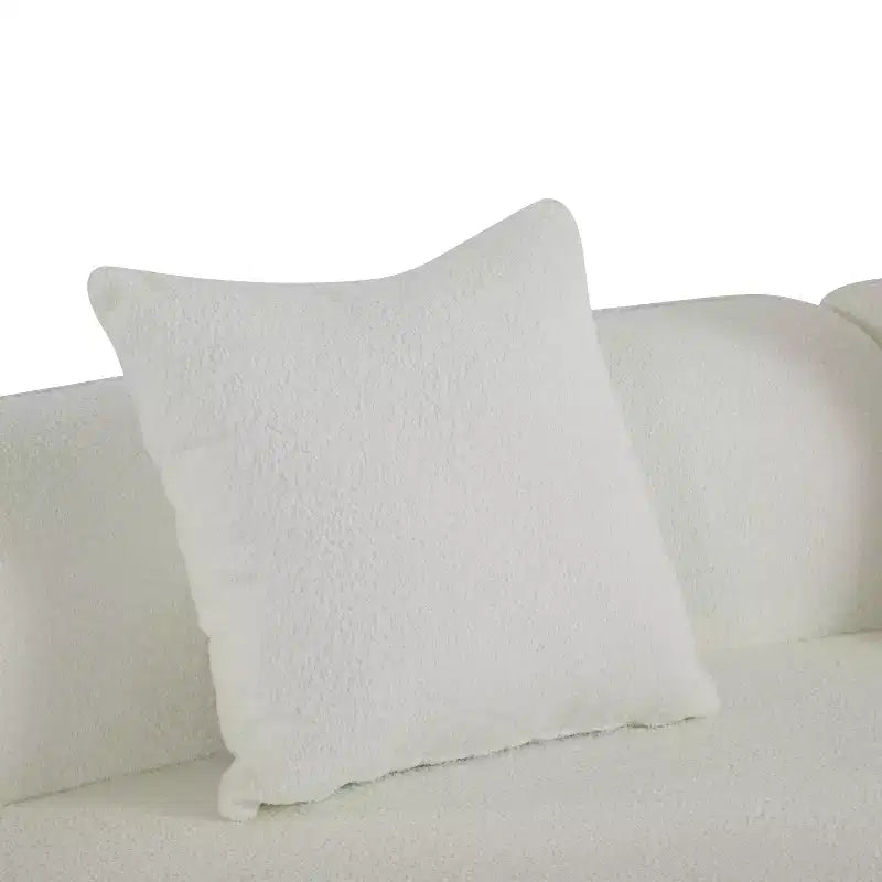Christopher Knight Home Hailey Sofá seccional curvo moderno tapizado en bouclé de 126" y 5 plazas con almohadas