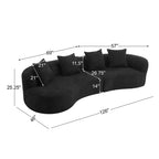 Christopher Knight Home Hailey Sofá seccional curvo moderno tapizado en bouclé de 126" y 5 plazas con almohadas