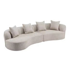 Christopher Knight Home Hailey Sofá seccional curvo moderno tapizado en bouclé de 126" y 5 plazas con almohadas