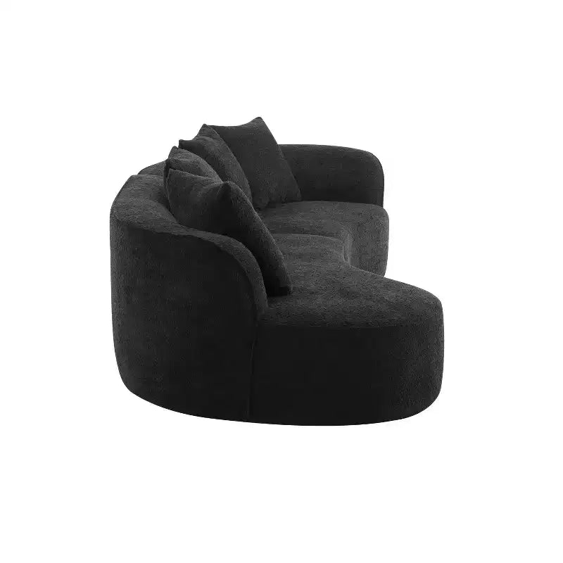 Christopher Knight Home Hailey Sofá seccional curvo moderno tapizado en bouclé de 126" y 5 plazas con almohadas