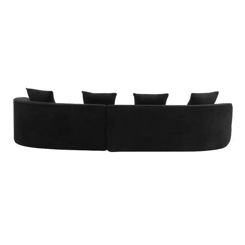 Christopher Knight Home Hailey Sofá seccional curvo moderno tapizado en bouclé de 126" y 5 plazas con almohadas