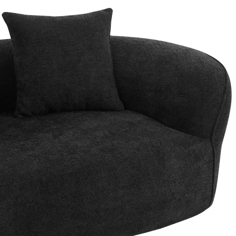 Christopher Knight Home Hailey Sofá seccional curvo moderno tapizado en bouclé de 126" y 5 plazas con almohadas