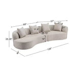 Christopher Knight Home Hailey Sofá seccional curvo moderno tapizado en bouclé de 126" y 5 plazas con almohadas