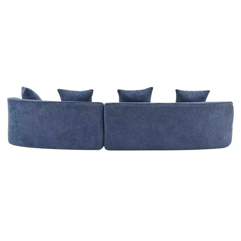 Christopher Knight Home Hailey Sofá seccional curvo moderno tapizado en bouclé de 126" y 5 plazas con almohadas