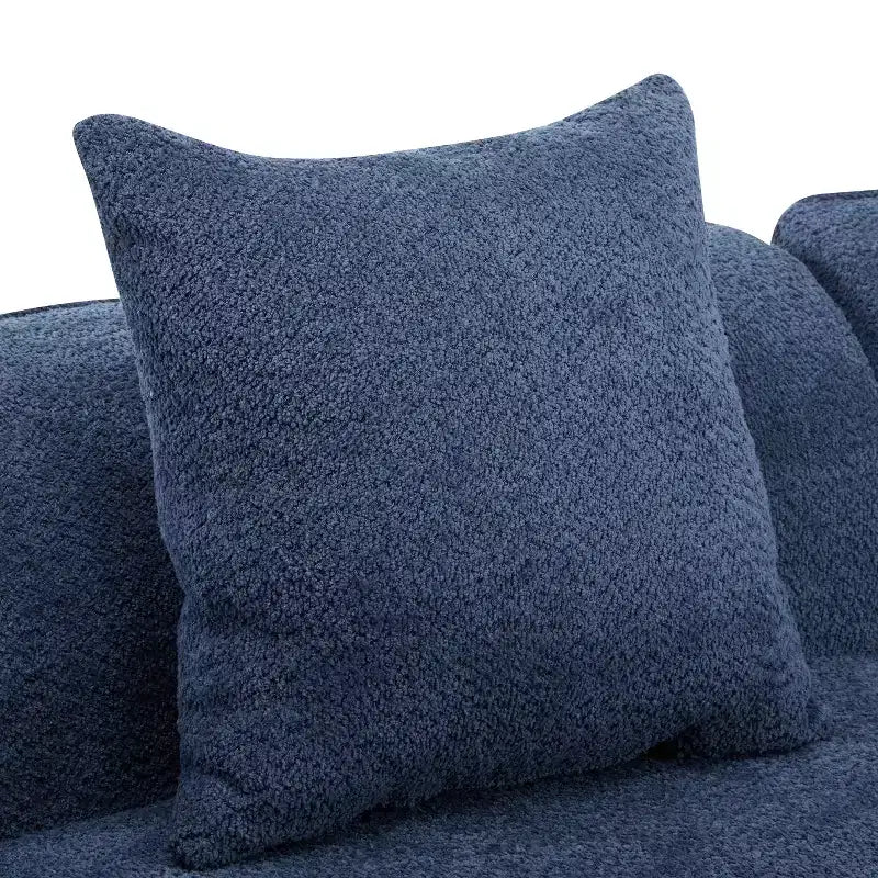 Christopher Knight Home Hailey Sofá seccional curvo moderno tapizado en bouclé de 126" y 5 plazas con almohadas