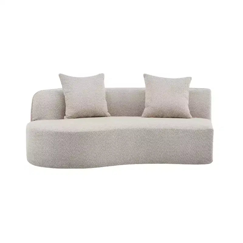 Christopher Knight Home Hailey Sofá seccional curvo moderno tapizado en bouclé de 126" y 5 plazas con almohadas