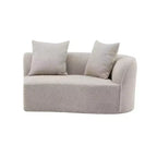 Christopher Knight Home Hailey Sofá seccional curvo moderno tapizado en bouclé de 126" y 5 plazas con almohadas