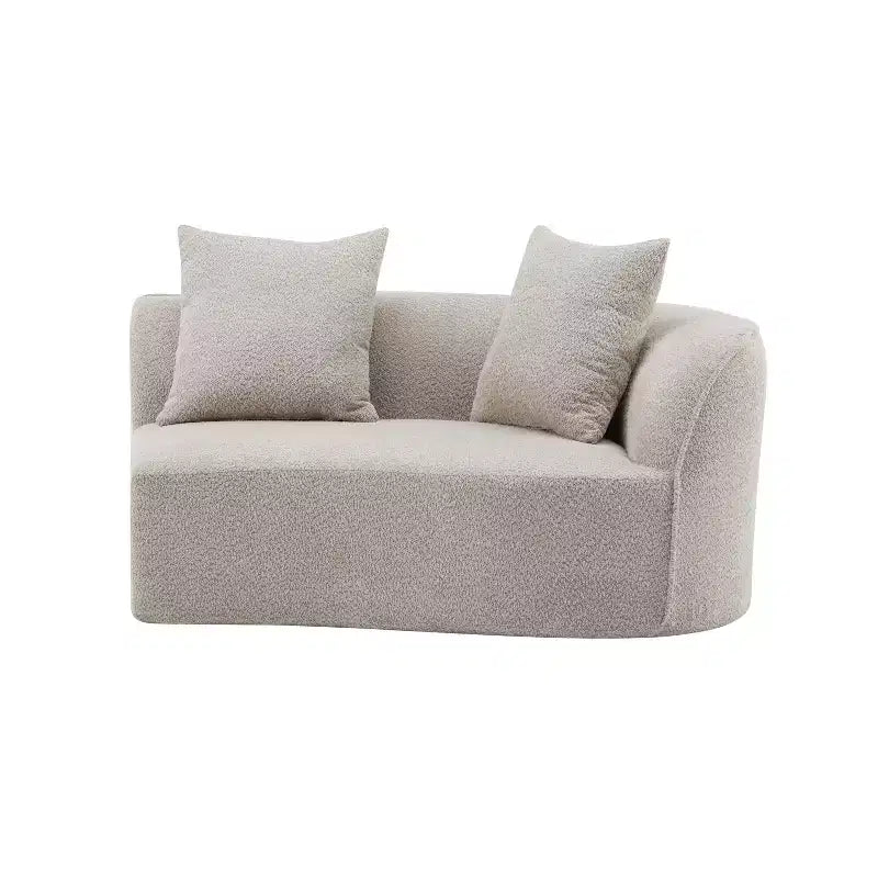 Christopher Knight Home Hailey Sofá seccional curvo moderno tapizado en bouclé de 126" y 5 plazas con almohadas