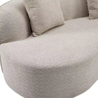 Christopher Knight Home Hailey Sofá seccional curvo moderno tapizado en bouclé de 126" y 5 plazas con almohadas