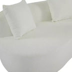 Christopher Knight Home Hailey Sofá seccional curvo moderno tapizado en bouclé de 126" y 5 plazas con almohadas