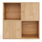 Estantería Costway de 4 cubos con doble kit antivuelco y 2 armarios organizadores, blanca/natural